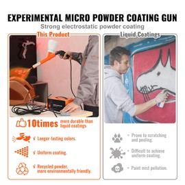 Happybuy Powder Coating System, 50KV Electrostatic Powder Coating Kit with Spray Gun, Nozzles, Foot Switch & Powder Cups, for Home DIY & Commercial Use, Durable Coating