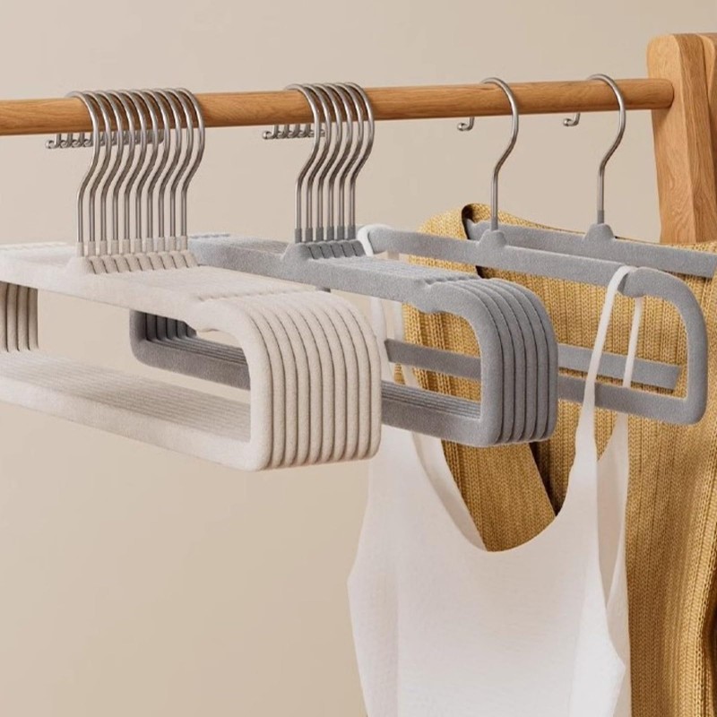 Velvet Trouser Hangers,Velvet Pants Hangers for Closet - JOMWEN 35cm
