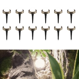 LEONLITE 12-Pack LED Pathway Lights Low Voltage, 12V-24V LED Well Lights Landscape, UL Listed, IP65 Waterproof, Aluminum, 4000K Cool White, Cast-Aluminum