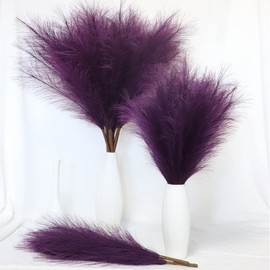 MAKHOT Purple Pampas Grass Decor Tall-Faux Pampas Grass Small 30"-5 Stems Dried Pampas Floral Purple Decor Flower-Artificial Small Pampas Filler Vase-Colored Pampas Grass Floor Vase Decor