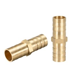 TA-VIGOR 2Pcs 12mm Brass Barb Hose Fitting Straight Connector Coupler, Straight Barb Hose Fitting Joiner for Air Gas Water Fuel
