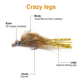 YZD Fly Fishing Big Trout Flies Kit Top 6 Steelhead Flies Flyfishing Gear Premium Wet Dry Flies Trout Lures Streamer Nymph Emerger Fishing Assorted Trout Flies Bass Salmon (24-A-37)