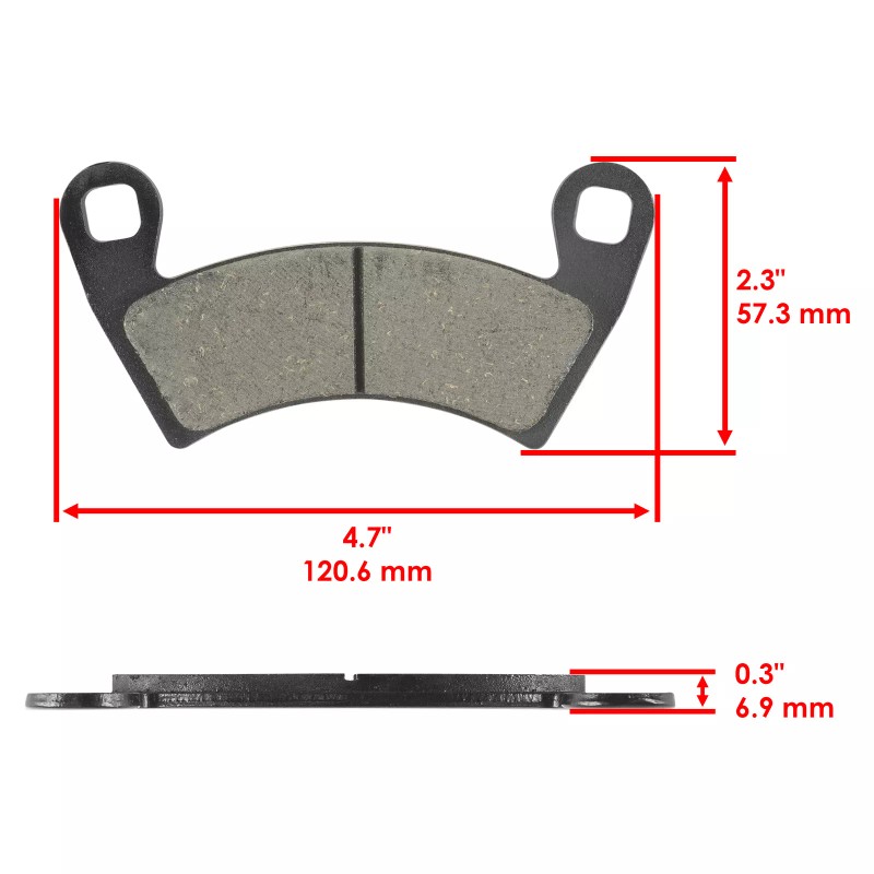 Caltric Front & Rear Brake Pads for Polaris Ranger Crew