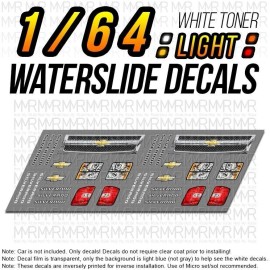 MMR 1/64 Scale 07 2007 CHEVY SILVERADO Head Tail Light WaterSlide Decals for Hot - Set of 2 (Inverted)