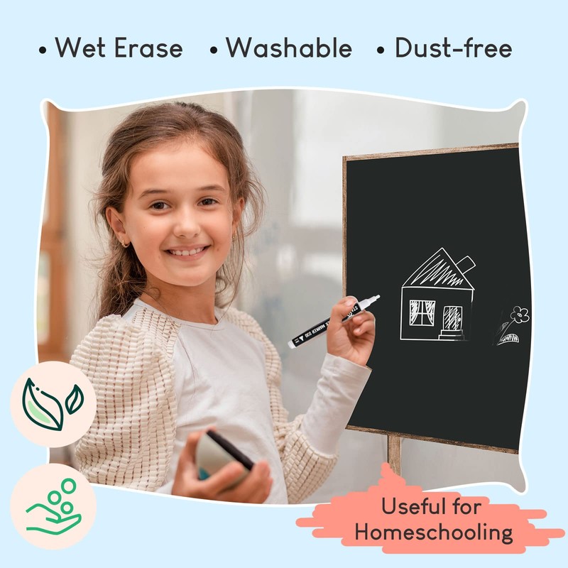 STATIONERY ISLAND White Chalk Pen for Blackboard, Liquid Chalk Marker