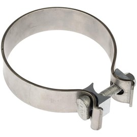 KarParts360 For Ram 2500/5500 2011-2019 Exhaust Clamp | Stainless Steel Material | Natural Finish | Band Clamp Design | Silver Color | 3.92 inches Maximum Diameter | Threaded Nut Type | 52122212AA