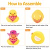 wonuu Car Dashboard Decorations Pink Cowboy Hat Rubber Ducks, Rubber