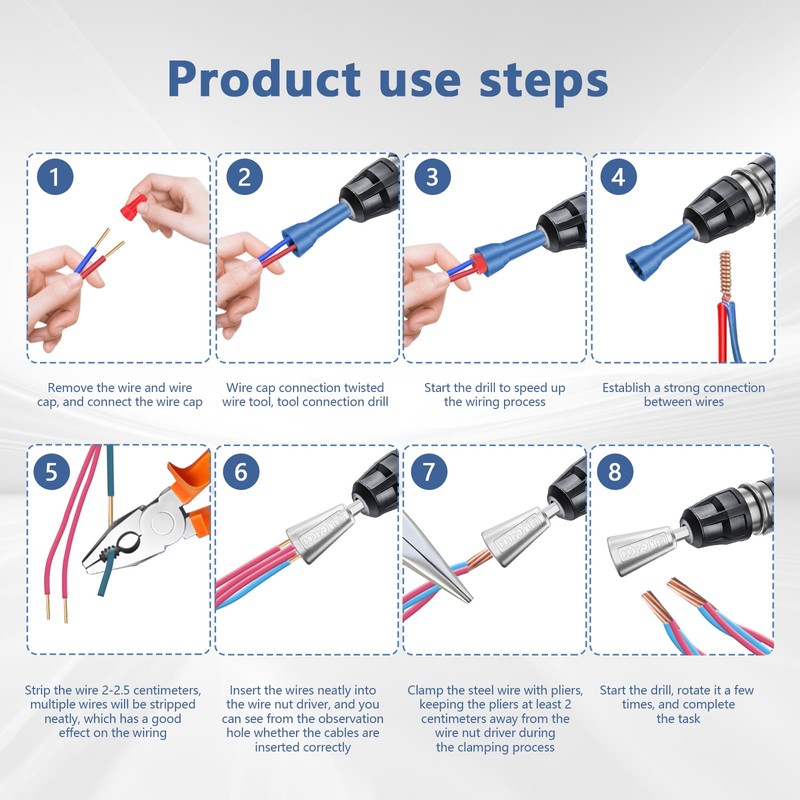 Axlksia Wire Nut Twister, 2 Pcs Wire Twister for Drill,