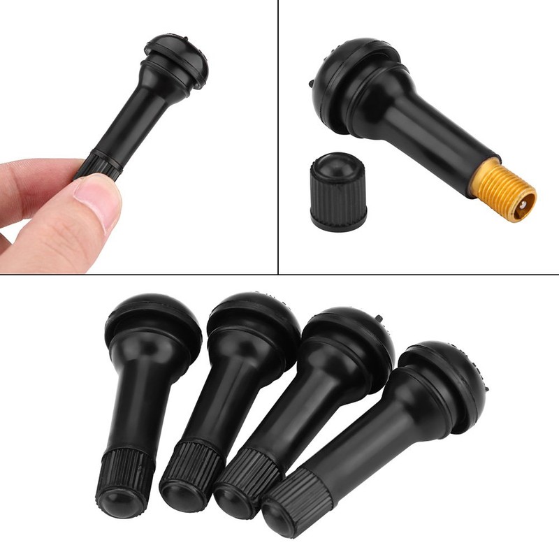 4pcs Car Tire Valve Stem, TR414 Rubber Tubeless Tire Valve