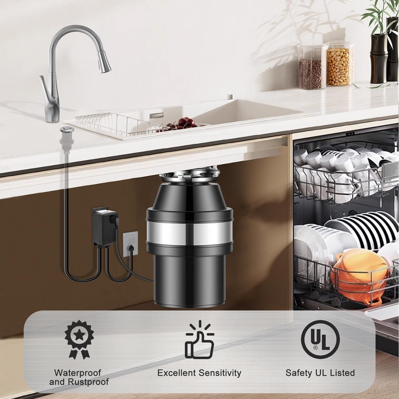 AKEYSRC Garbage Disposal Air Switch Kit, Garbage Disposal Button Brushed