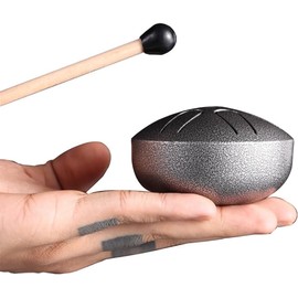 Buddha Stones Mini Steel Tongue Drum 3 Inch Sound Healing Drum Kit,Mini Handpan Drum, 6 Note Worry Free Drum, Worry-Free Drum, Handpan Drum cyan