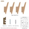 FCOWK Wall Hooks 4 Pack Coat Hooks Mounted Natural Wood