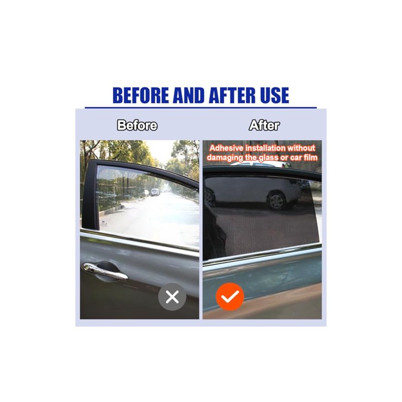 4PCS Car Side Window Sunshade - UV Protection & Glare