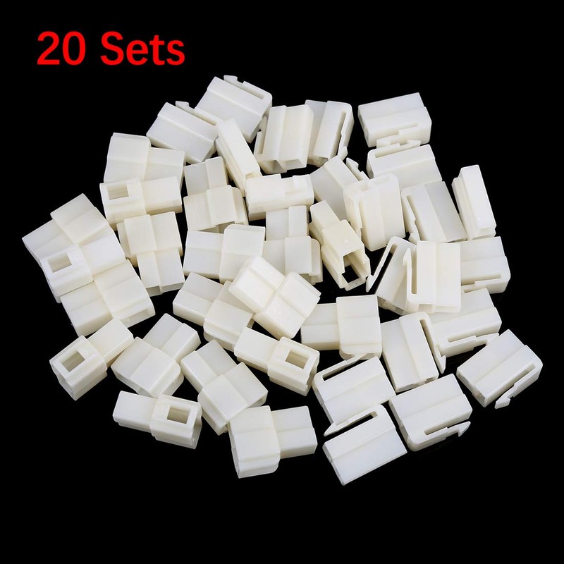 X AUTOHAUX 20 Sets 6.3mm 2 Pin Car Automotive Electrical