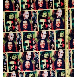 MGD Design BOB MARLEY COLLAGE FABRIC ( HALF YARD OR 1 YARD) - 1 YARD (36" X 58")