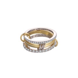 Ancofi Gold Stackable Rings for Women Cubic Zirconia Ring Promise Rings Set Dainty Bands Jewelry for Christmas Valentine's Day (18K Gold, 9)