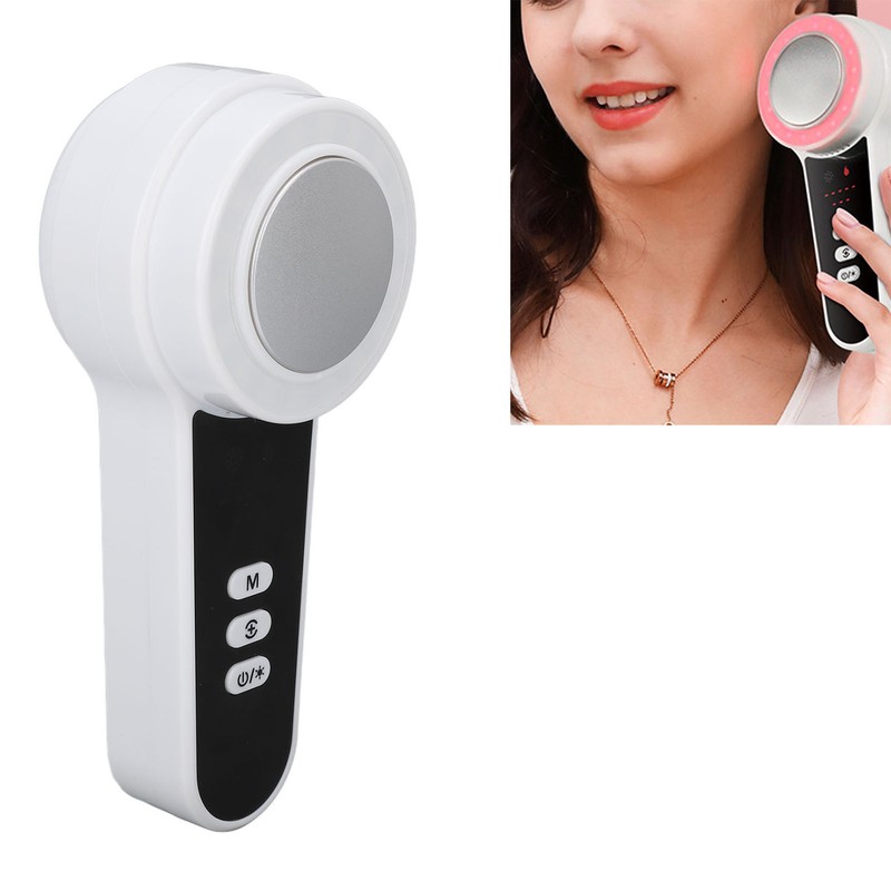 Hot Cold Facial Massager LED Light Heating Cooling Vibration Adjustable