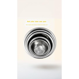 5-Piece Stainless Steel Mixing Bowl Set, Premium Nesting Design for Space-Saving Storage, Easy-Grip Handles, for Cooking, Baking, and Food Prep, Durable Metal Bowls