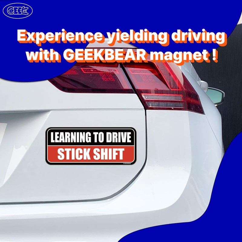 GEEKBEAR Learning to Drive Stick Shift Car Magnet - Colorful,
