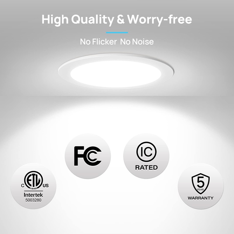 Consciot Ultra-Thin LED Recessed Lighting 6 Inch 12 Pack, Slim