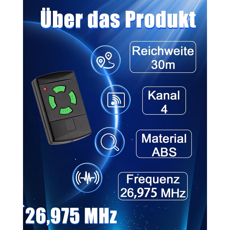 Selridasia 26.975 MHz Garage Door Remote Control Replacement for Hörmann