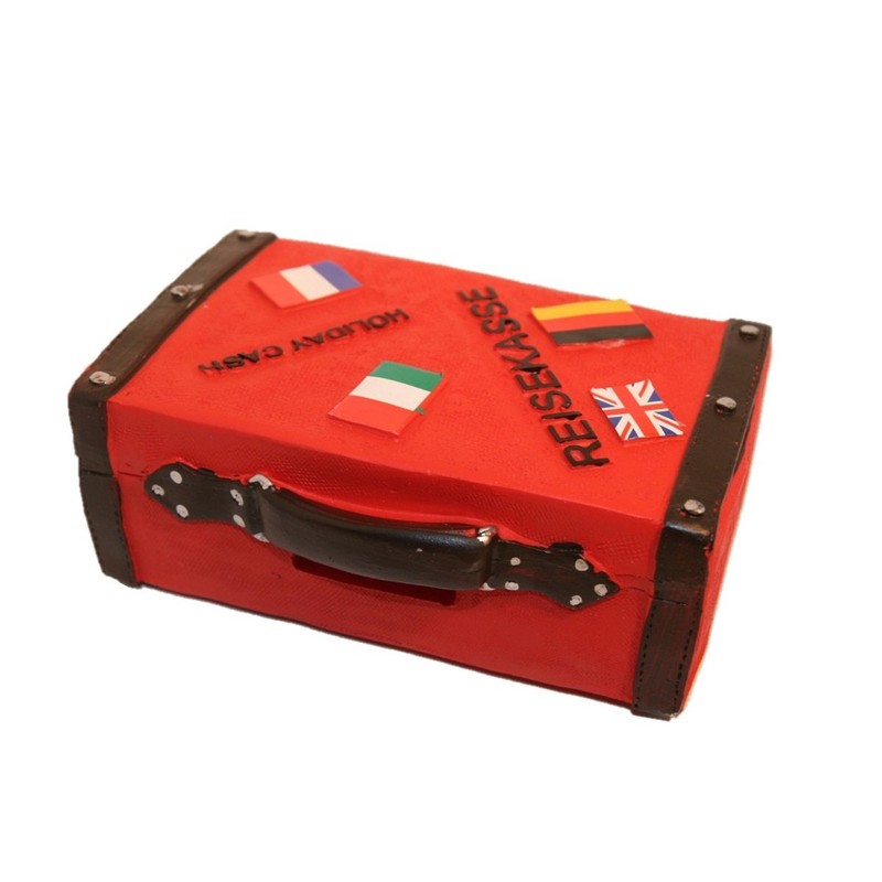Money Box Suitcase Red Travel Suitcase 14 x 11.5 cm