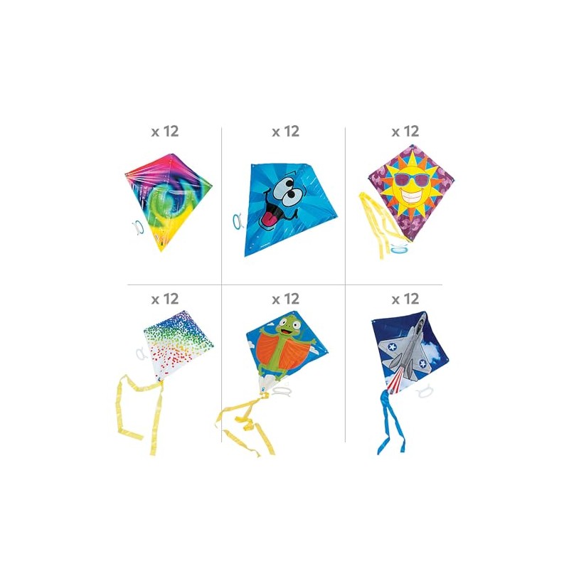 Fun Express Assorted Kites Bulk 72 Pc