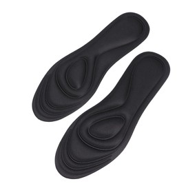 Ipetboom 1 Pairs Comfortable Massaging Sponge Insoles Breathable Sweat Absorbing Shoe Pads for Men Women Cuttable Design for Walking Prolonged Standing Black Color