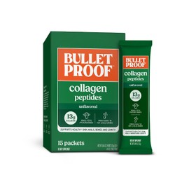 Bulletproof Paquetes de proteína de colágeno sin sabor, paquete de 15, péptidos de colágeno alimentados con pasto y aminoácidos para una piel saludable, huesos y articulaciones
