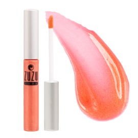Zuzu Luxe Sheer Gloss (Luscious - Coral/Warm Shimmer), Natural Lip Gloss, Natural, Paraben Free, Vegan, Gluten-free, Cruelty-free, Non GMO, 0.17 oz