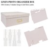 Sprsthai Linen Photo Storage Box, Large Capacity Organizer Box, Storage