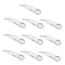 Beavorty 10pcs Diy Snap Hair Clips for Crafts Handmade Silver Hairpin Accessories Smooth Edges for Custom Hair Barrettes for Special Occasions