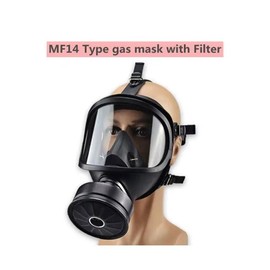 MF14 Type Gas Mask Full Face Respirator with Large Lens for Wide Field of View Lightweight Silicone Faceseal for Comfort and Durability CBRN Ready Tactical Style:_Mf14 With Filter