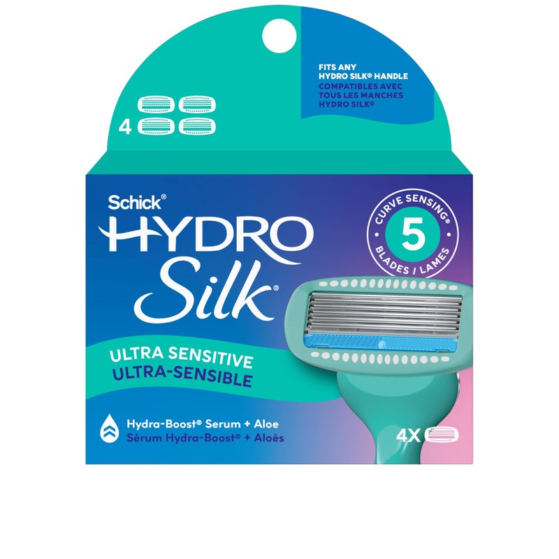 Schick Hydro Silk Sensitive Women's Razor Blade Refills, 4 Count