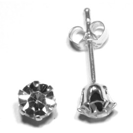 Arranview Jewellery sterling silver 4mm clear crystal stud earrings