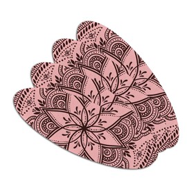 Henna Flower Art Tattoo Marriage Double-Sided Oval Nail File Emery Board Set 4 Pack