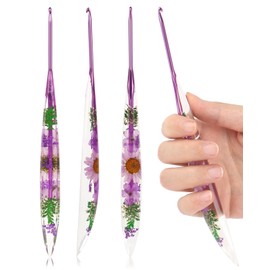 Coopay Crochet Hook 3.0 mm, Crochet Hooks with Sparkling Floral Pattern, Ergonomic Crochet Hook Made of Resin for Arthritis, Premium Conical Crochet Hooks for Beginners & Professionals Crochet