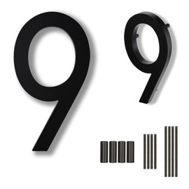 10'' House Number ELITE Oversized - Address - Big Large Home Numbers - Signs - Cast Aluminum - Modern and Contemporary - Black - Designed in Canada (#9)