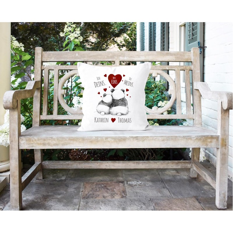 SpecialMe® Cushion Cover with German “Ich Deins, Du Meins, Wir