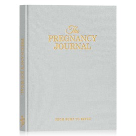 Lanpn My Pregnancy Journal Memory Book for First Time Mom, 156 Page Pregnant Announcement Must Have Planner Scrapbook, Pregnancy Tracking Diary Mom to Be Keepsake Gift for Expecting New Parent Grey