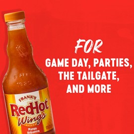 Frank's RedHot Wings Sauce, Mango Habanero, Hot Sauce, Marinade, Glaze, For Fish, Steak, Burgers, Wings, Cole Slaw, Salsa, and More, 12 fl oz