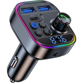 FM Transmitter, Bluetooth 5.3, Car FM Transmitter, PD 30W + QC3.0 Rapid Charging, Car Charger, Hands-free Calling, Bluetooth/U-Disk Support, 2 Music Playback Modes, Car Charger, Compatible with 12 V