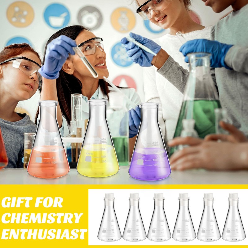 Copkim 25 Pcs Lab Flask Chemistry Drinking Glasses, 6 Set