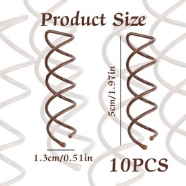 Pack of 10 hair spirals, spiral pins, hair clips, hair spirals, small pin spiral, brown clips, curly, spiral hair pins, anti-slip hair clip, DIY hairstyle, for various hairstyles