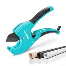 DURATECH Ratchet PVC Pipe Cutter, Cuts up to 1-5/8" PEX, PPR, PE and Plastic Hoses, with PTFE-Coated Sharp Blade,Suitable for Home and Plumbing Repairs