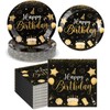 SiliFine Happy Birthday Party Supplies Tableware Set Disposable Happy Birthday