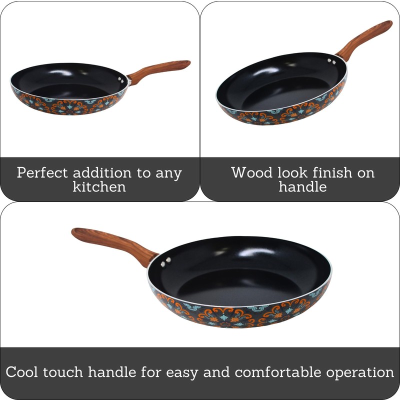 IMUSA 8in Talavera Nonstick Ceramic Frying Pan Skillet, PFAS-Free