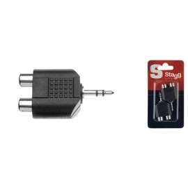 Stagg AC 2CFJMSH Adaptateur Câble RCA FEM./1 Mini Jack mâle stéréo – 2 pcs Sous Blister