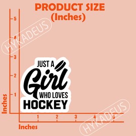 (3Pcs) Just a Girl Who Loves Hockey Sticker Decals for Books, Laptops, Phones, Tumblers, Water Bottles, Waterproof Vinyl Decal, Hockey Gifts for Teen Girls, Team, Hockey Fan, Size 3 x 2.8 Inch