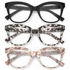 OUKEMAX 3-Pack Women's Reading Glasses with Blue Light Blocking and